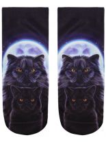 Sneaker Socken bedruckt 2 schwarze Katzen