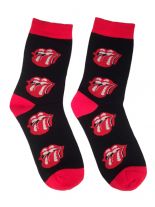 Socken Zunge schwarz rot medium