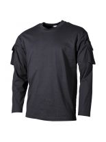 US Army Longsleeve Shirt schwarz mit Ärmeltaschen