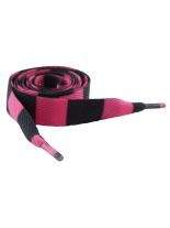 Trendy Schnürsenkel gestreift schwarz pink breit