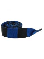 Trendy Schnürsenkel gestreift schwarz blau breit