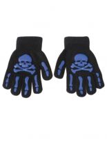 Handschuhe Skull und Skelett blau