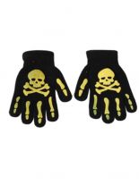 Handschuhe Skull und Skelett gelb