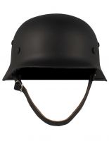 Stahlhelm WW II schwarz mit Leder Innenteil