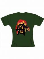 Girl T-Shirt Anarchy in Flammen oliv