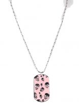 Halskette Hundemarke klein Skulls rosa