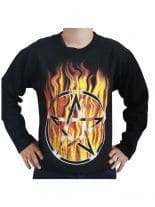Sweatshirt Pentagramm mit Flammen