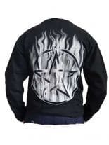 Sweatshirt Pentagramm mit Flammen