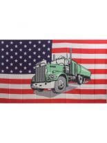 Fahne USA mit Truck