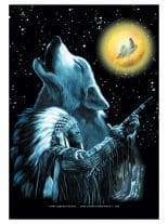 Legend of America Moon Wolf Posterfahne
