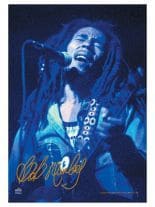 Bob Marley Poster Fahne Microphone