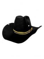 Cowboyhut schwarz mit Hutband