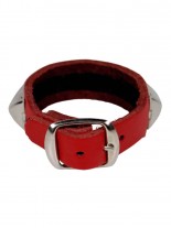 Leder Armband Pyramiden Nieten 1 reihig rot