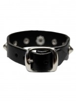 Leder Armband Spitznieten 1 reihig mit Ring