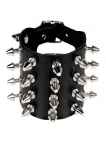 Leder Armband mit Killernieten 4 reihig