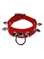 Leder Armband rot Killernieten Ring