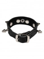 Leder Armband schwarz Killernieten Ring