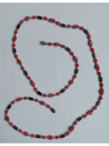 Magnet Kette Armband rot mit Würfeln