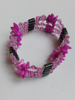 Magnet Kette Armband mit Schmuckstücke pink