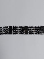 Magnet Armband Kette schwarz und silberne Kugeln