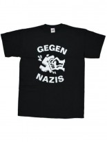 Gegen Nazis T-Shirt schwarz Gr. L